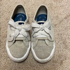 Gold sperrys toddler girl size 10